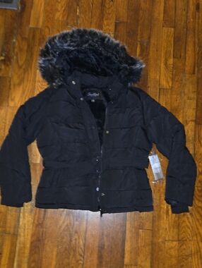 Women's Snobbish Collection "Moglia" Puffer Jacket In Size Medium - Black